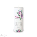 Konfirmationskerze Docht Florales Kreuz Ø8 x 20 cm