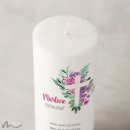 Konfirmationskerze Docht Florales Kreuz Ø8 x 20 cm