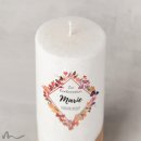 Konfirmationskerze Holzelement Docht Herbstlich Ø8 x 20 cm