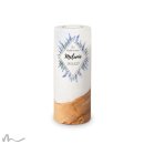 Konfirmationskerze Holzelement Lavendelduft Ø8 x 20 cm