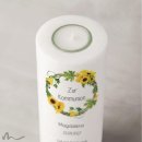 Kommunionkerze Sonnenblumen Ø8 x 20 cm