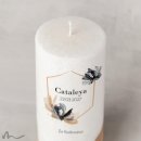 Konfirmationskerze Holzelement Docht Zeitlos Elegant Ø8 x 20 cm