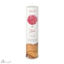 Taufkerze Holzelement Docht Herzbaum Ø6 x 25 cm