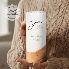Hochzeitskerze Holzelement Ja Ø8 x 20 cm