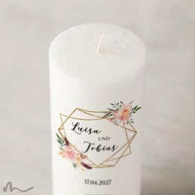 Hochzeitskerze Docht Glamourös Ø8 x 20 cm