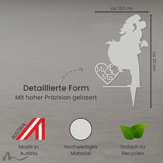 Cake Topper Sprung Satiniert