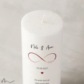 Hochzeitskerze Docht Infinity Heart Ø8 x 20 cm