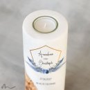 Hochzeitskerze Holzelement Boho Chic Ø8 x 20 cm