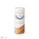 Hochzeitskerze Holzelement Docht Boho Chic Ø8 x 20 cm
