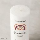 Hochzeitskerze Docht Regenbogen Erdtöne Ø8 x 20 cm
