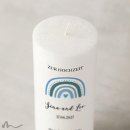 Hochzeitskerze Docht Regenbogen Blautöne Ø8 x 20 cm
