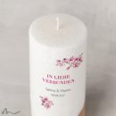Hochzeitskerze Holzelement Docht Magnolie Ø8 x 20 cm