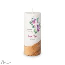 Hochzeitskerze Holzelement Docht Florales Kreuz Ø8 x 20 cm