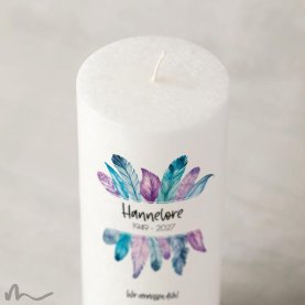 Trauerkerze Docht Federn Ø8 x 20 cm