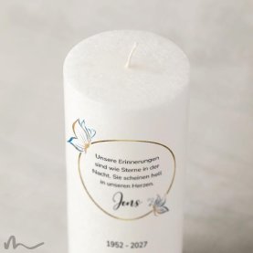 Trauerkerze Docht Schmetterling Ø8 x 20 cm