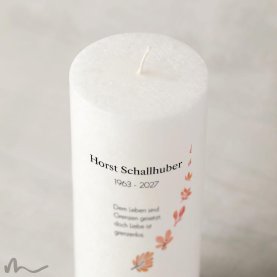 Trauerkerze Docht Blätterregen Ø8 x 20 cm