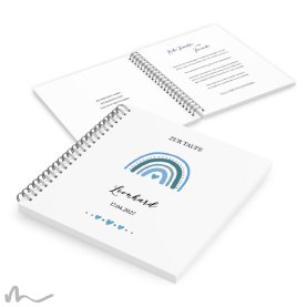 Gästebuch Taufe Regenbogen Blautöne