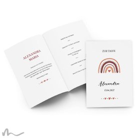 Kirchenheft Taufe Regenbogen Erdtöne 15 x 21 cm