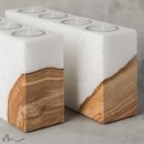 Kerze Holzelement Blanko 25 x 12 cm