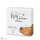 Hochzeitskerze Holzelement Gemeinsamer Weg 20 x 20 cm