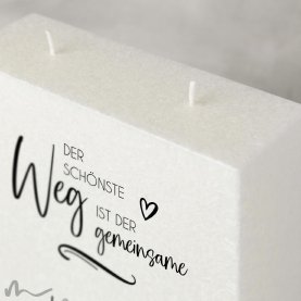 Hochzeitskerze Docht Gemeinsamer Weg 20 x 20 cm