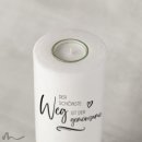 Hochzeitskerze Holzelement Gemeinsamer Weg Ø9 x 25 cm