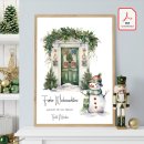 Geldgeschenk Poster Frohe Weihnachten Schneemann