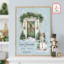 Geldgeschenk Poster Frohe Weihnachten Schneemann 2