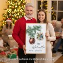 Geldgeschenk Poster Frohe Weihnachten Stern Kugel Rot