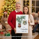 Geldgeschenk Poster Frohe Weihnachten Stern Glocke Rot