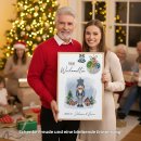 Geldgeschenk Poster Frohe Weihnachten Kugel Blau Nussknacker