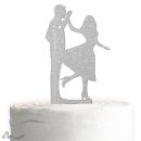 Cake Topper Tanz Silber Glitzer