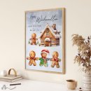 Geldgeschenk Poster Frohe Weihnachten Lebkuchen