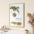 Geldgeschenk Poster Frohe Weihnachten Zweig Gold