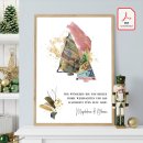 Geldgeschenk Poster Frohe Weihnachten Abstrakt Baum