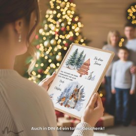 Geldgeschenk Poster Frohe Weihnachten Eichhörnchen