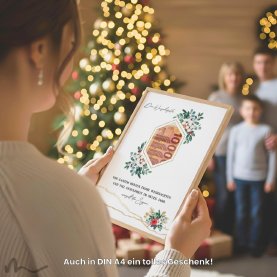 Geldgeschenk Poster Frohe Weihnachten Blumen Rahmen 1