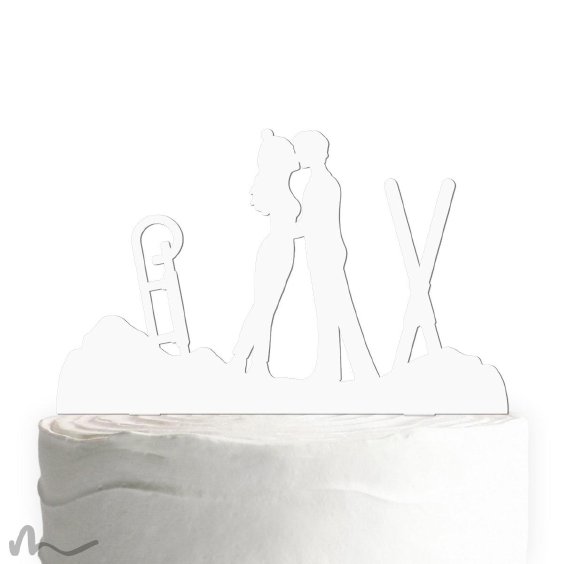 Cake Topper Wintersport Weiss