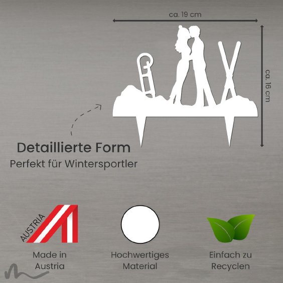 Cake Topper Wintersport Weiss