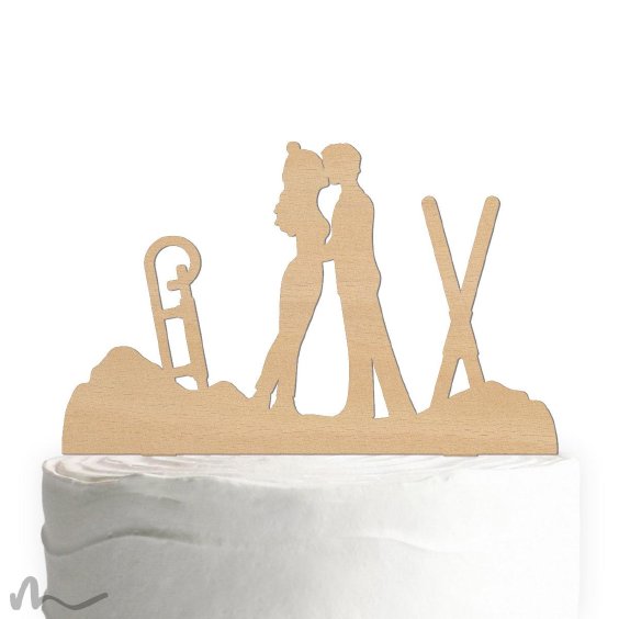 Cake Topper Wintersport Holz