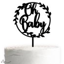 Cake Topper Oh Baby Schwarz