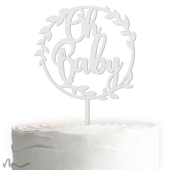 Cake Topper Oh Baby Satiniert