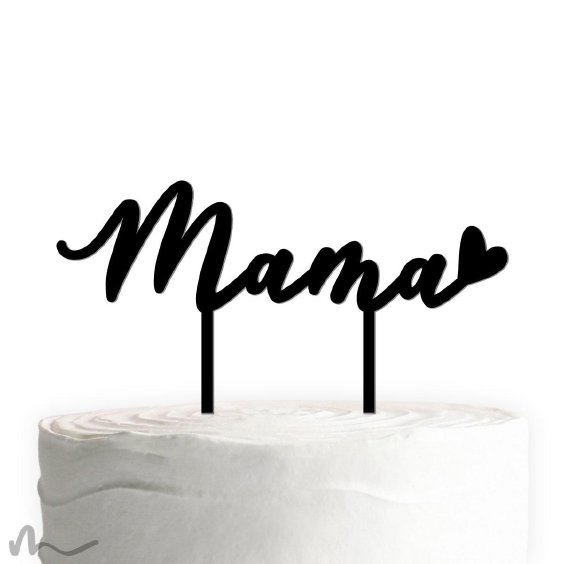 Cake Topper Mama Schwarz