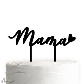 Cake Topper Mama Schwarz