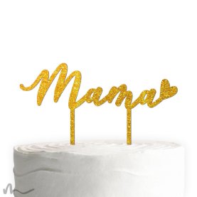 Cake Topper Mama Gold Glitzer