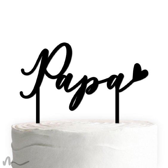 Cake Topper Papa Schwarz