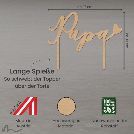 Cake Topper Papa Holz