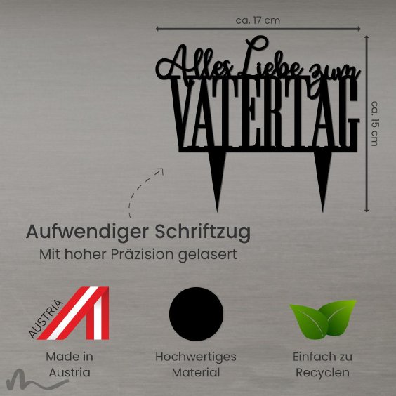 Cake Topper Vatertag Schwarz