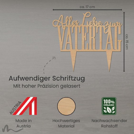 Cake Topper Vatertag Holz