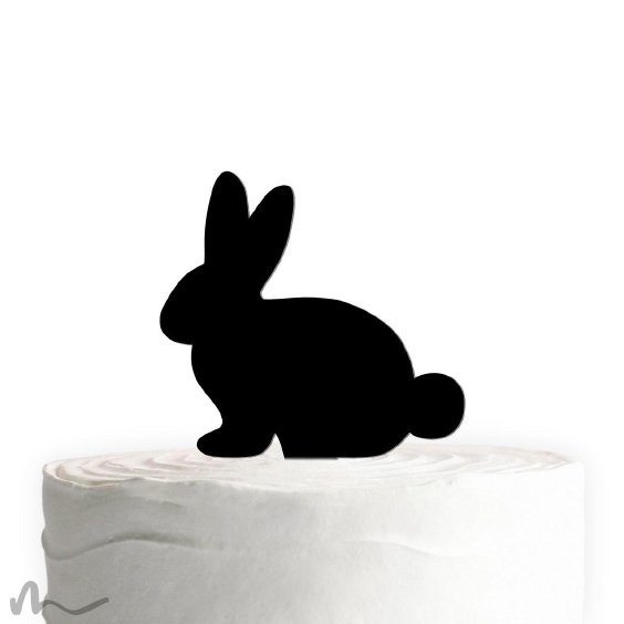 Cake Topper Hase Schwarz